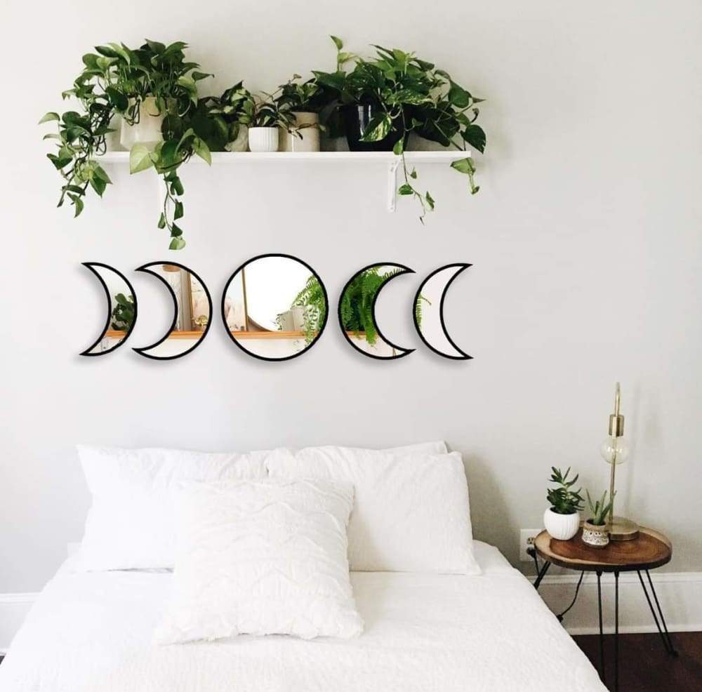Wooden Moonphase Mirror Set