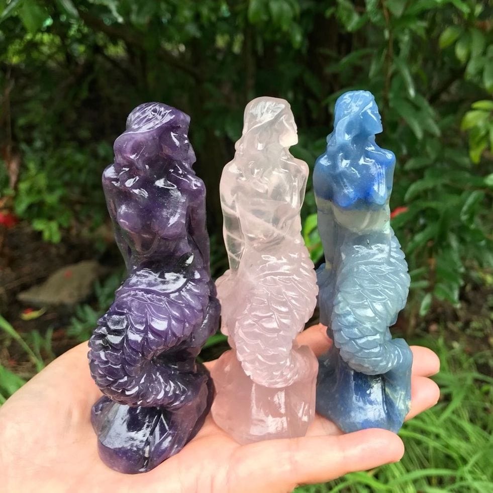 Mermaids Natural Crystal Carving