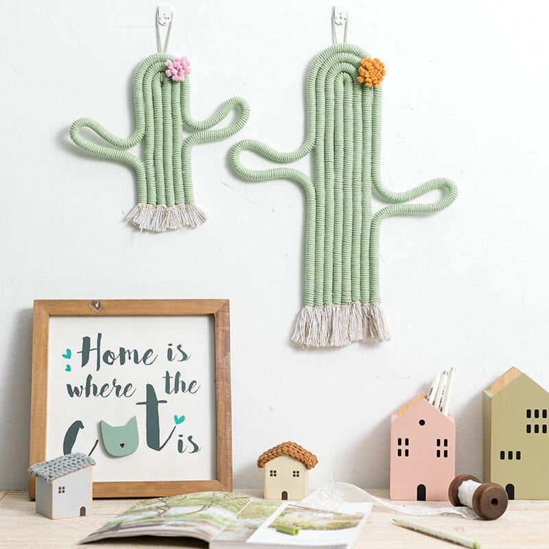 Cactus Macramé Wall Decor