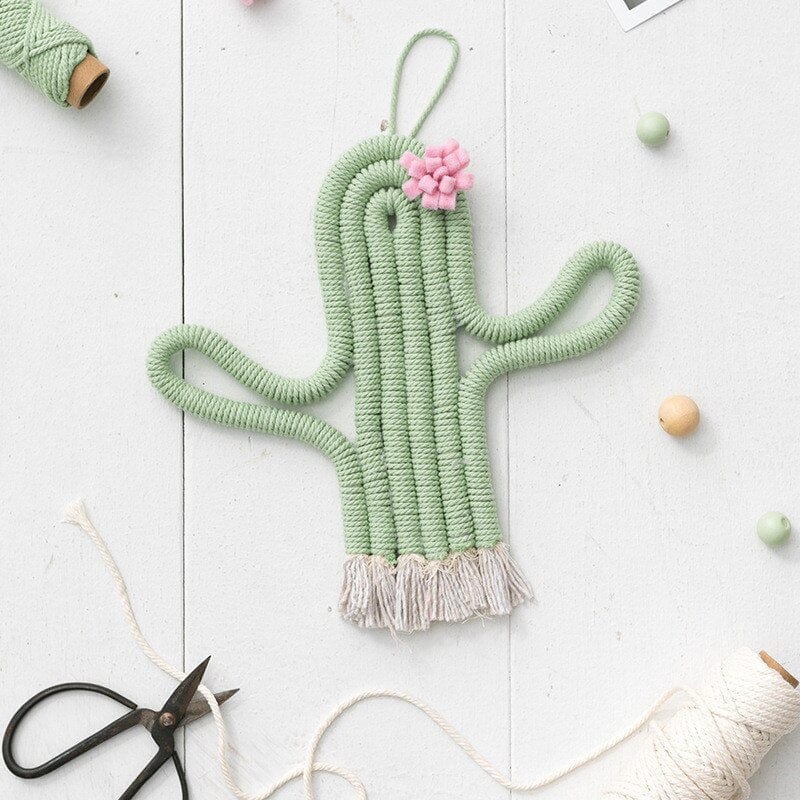 Cactus Macramé Wall Decor