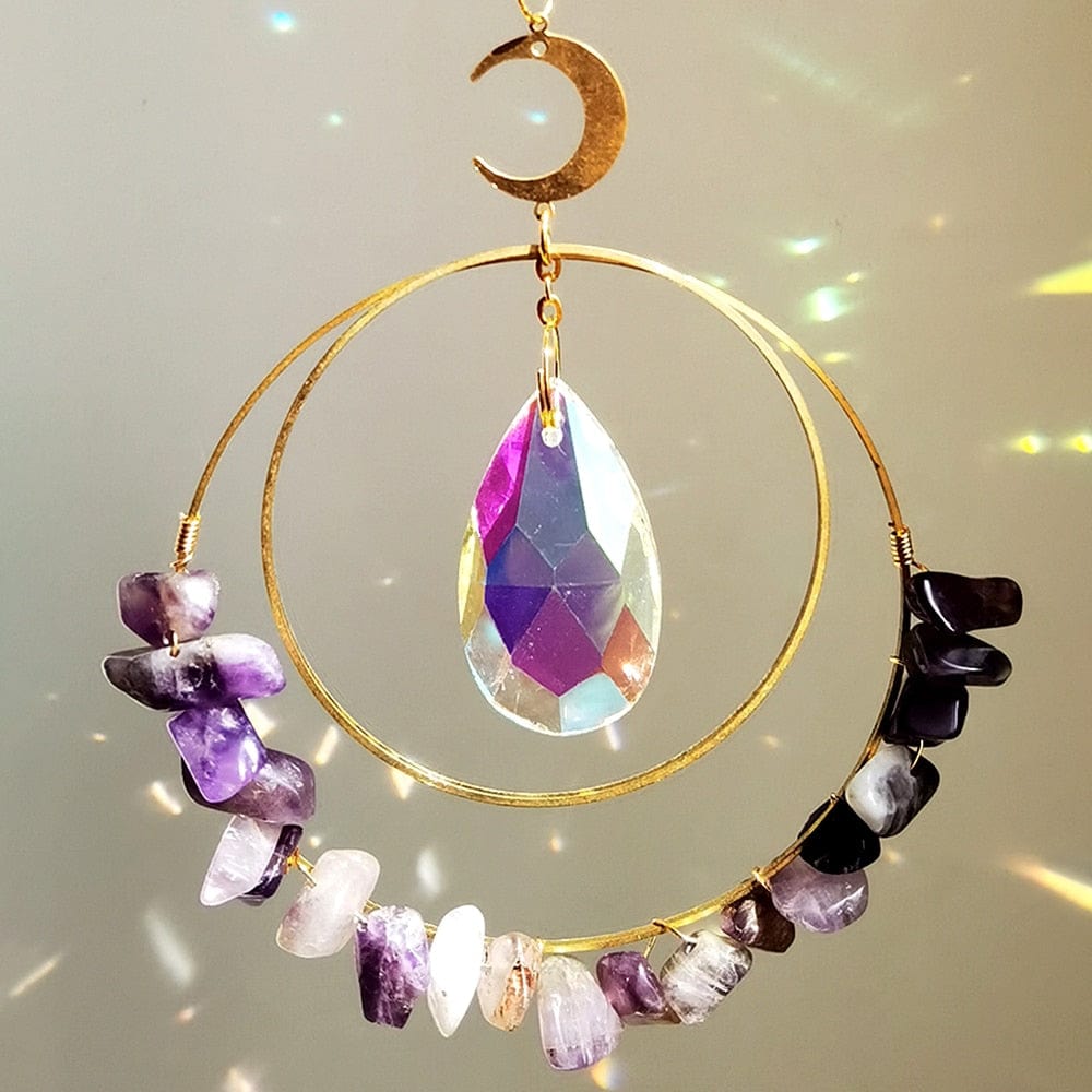 Crystal Chips Moon Suncatcher