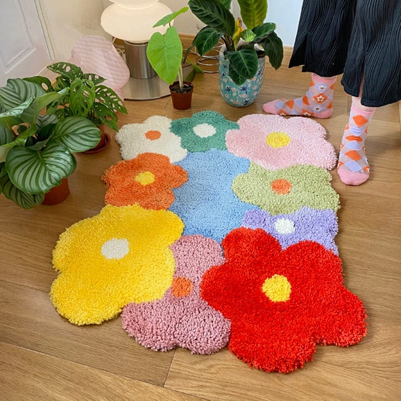 Flowers Tufted Bedroom Floor Mat