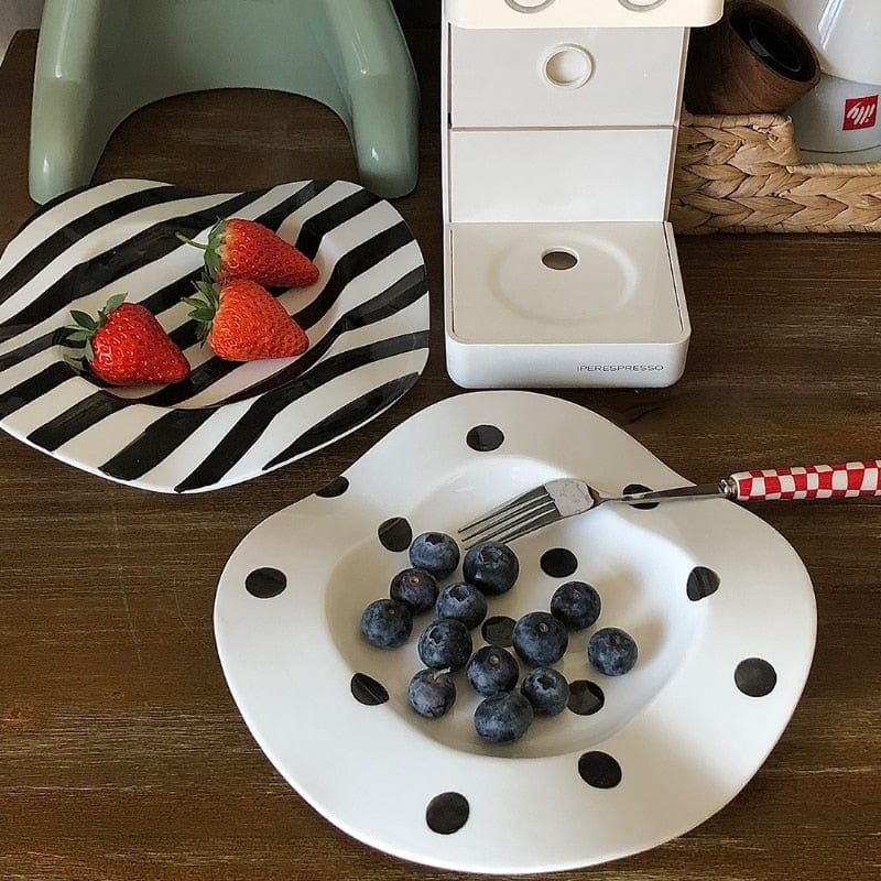 Dotted & Striped Irregular Desert Plates