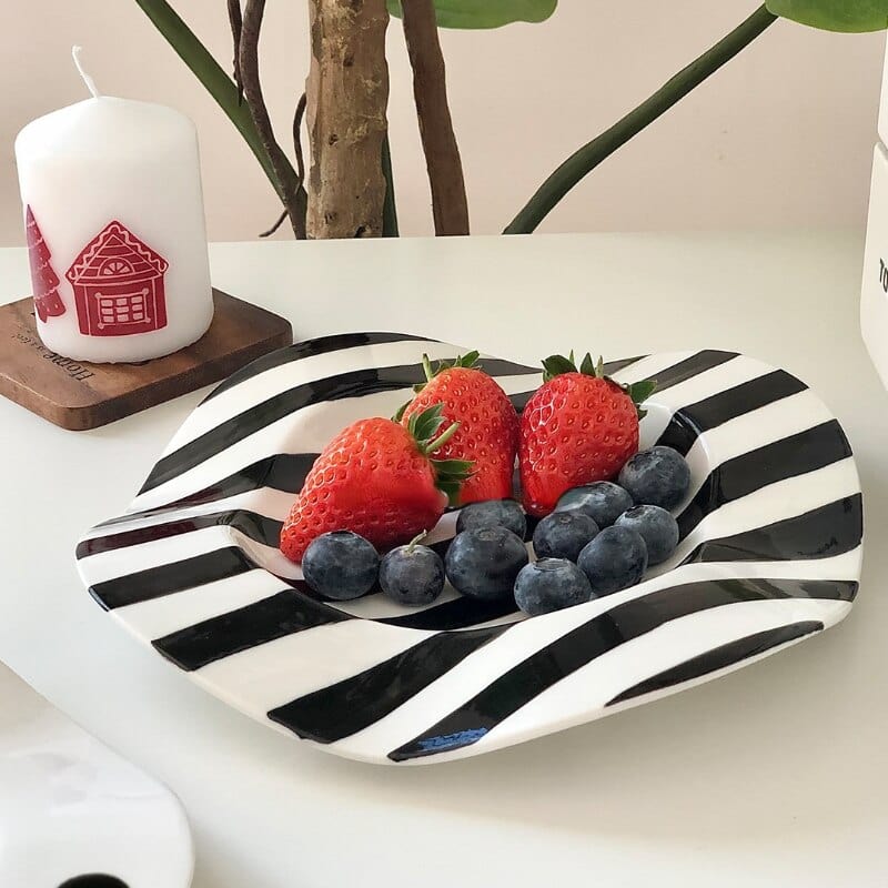 Dotted & Striped Irregular Desert Plates