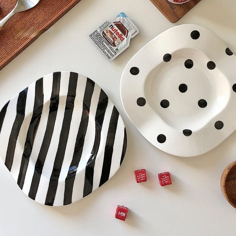 Dotted & Striped Irregular Desert Plates