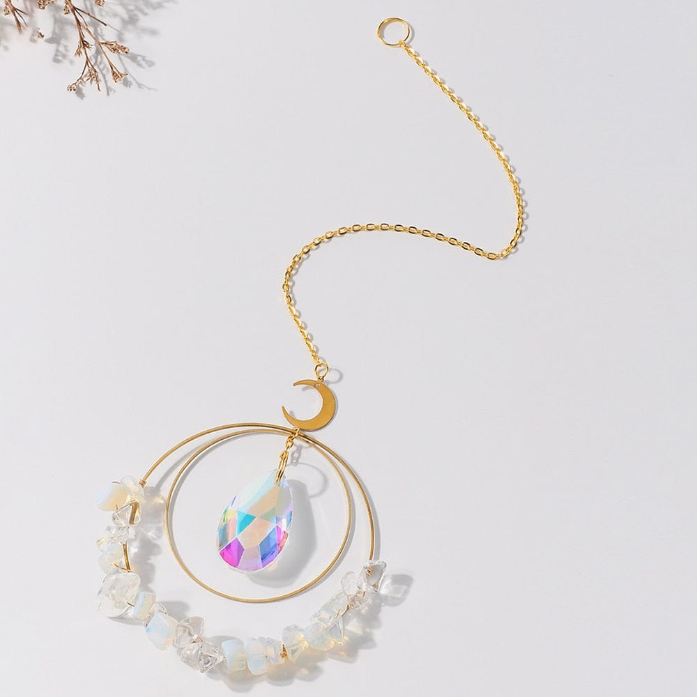 Crystal Chips Moon Suncatcher