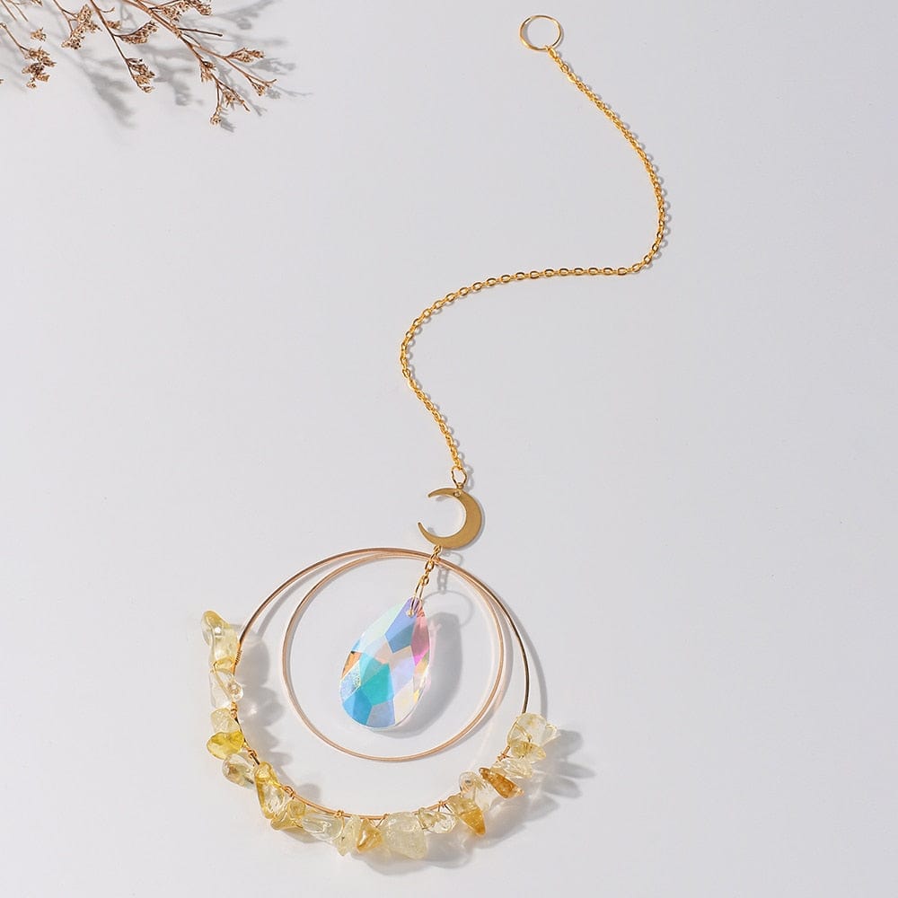 Crystal Chips Moon Suncatcher