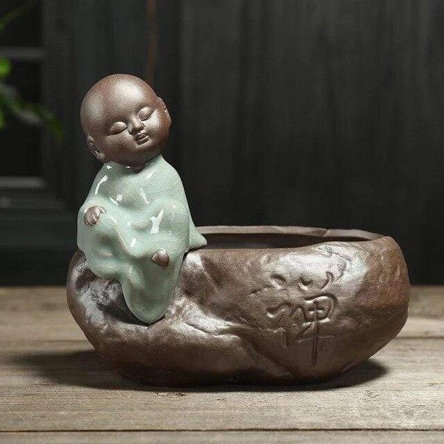 Little Monk Ceramic Flower Pot
