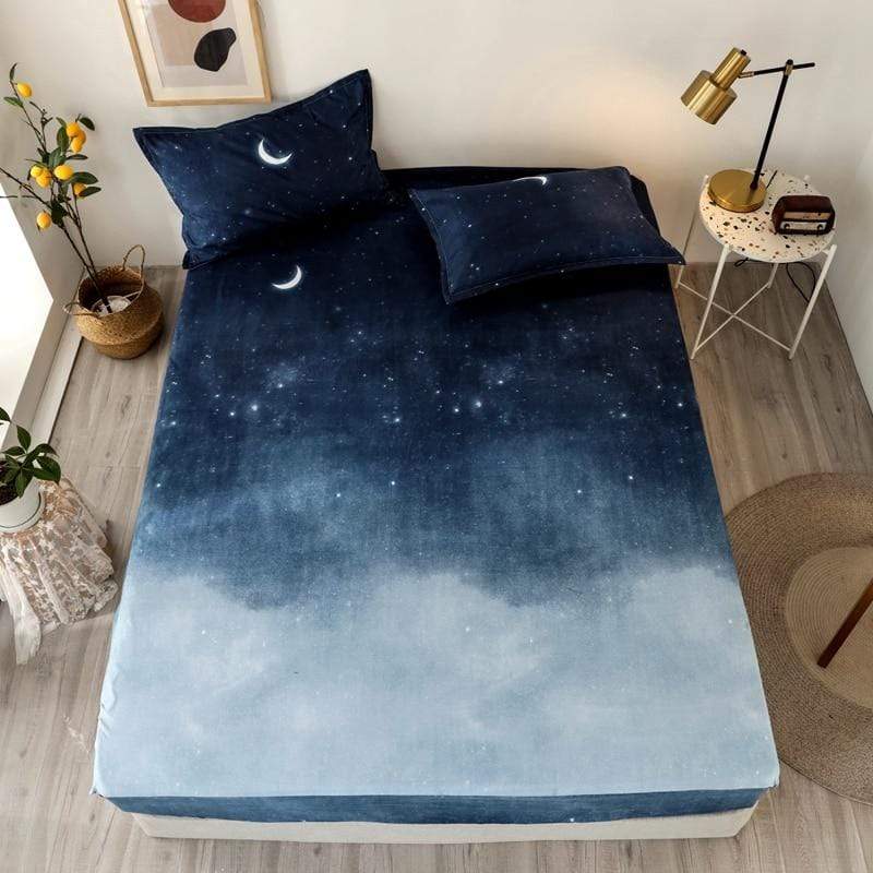 Blue Night Sky Bedding Set 3 pcs