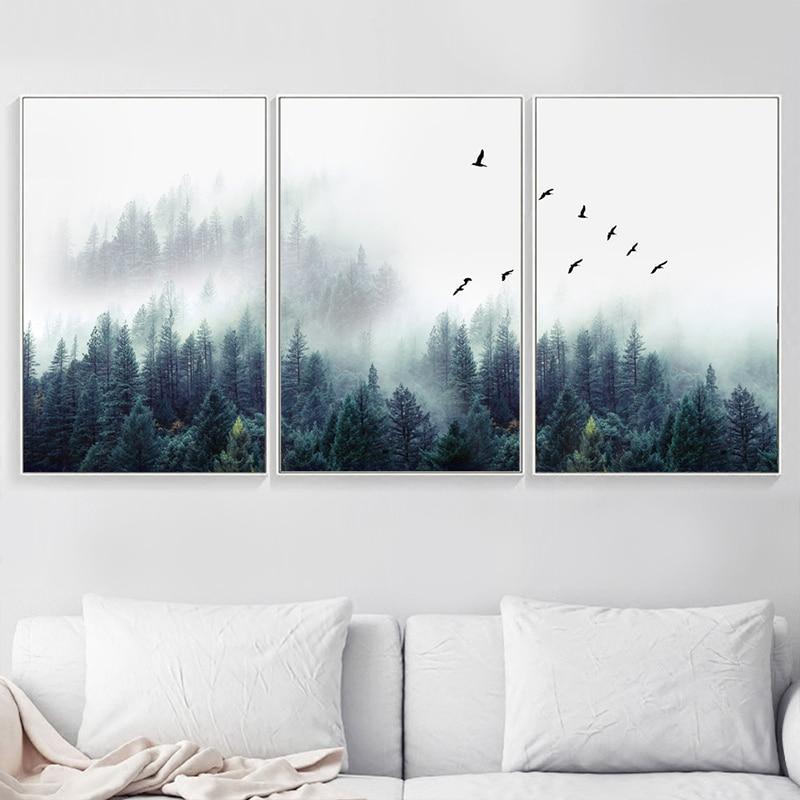 3 Piece Nordic Forest Landscape Wall Art