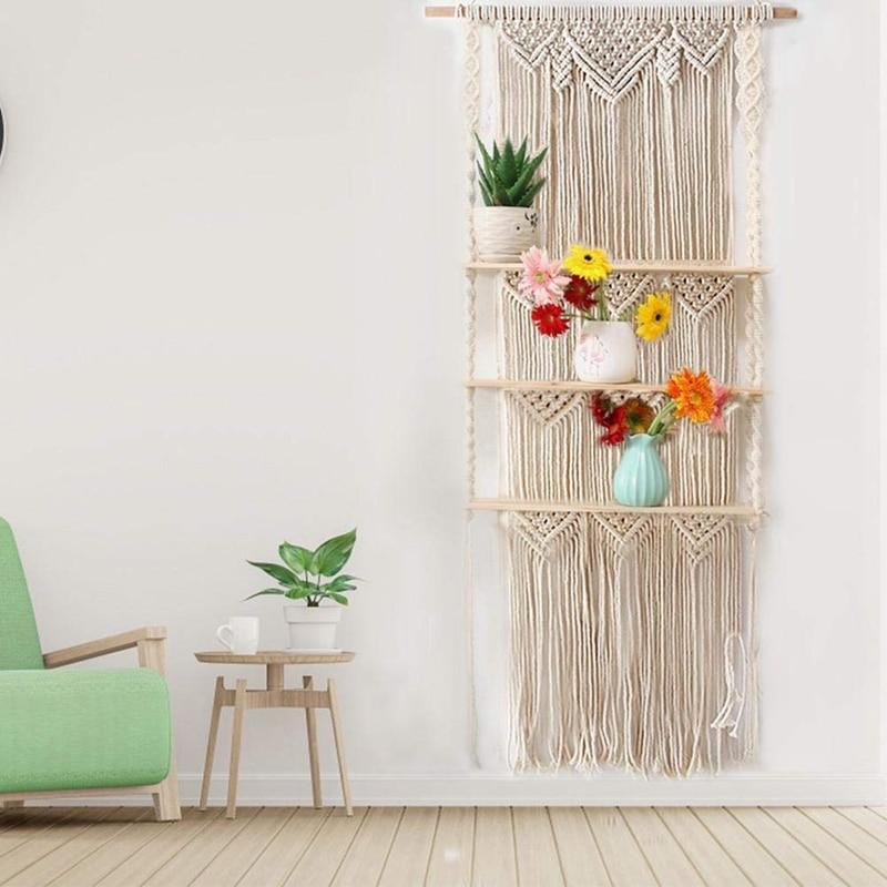 3 Tier Macrame Wall Hanging Shelf