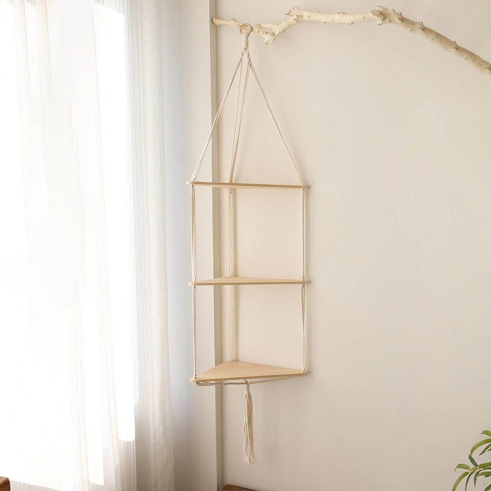 Triangle Macrame Wall Shelf