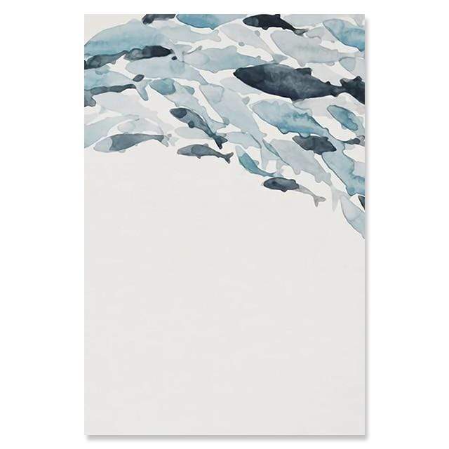 Fish Parade Art Canvas Posters