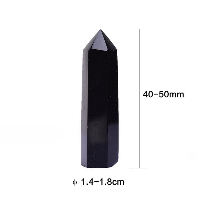 Black Obsidian Crystal Point Tower