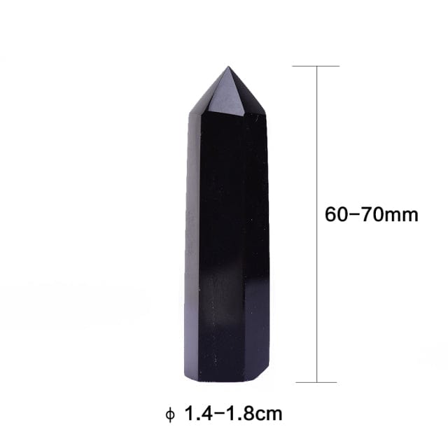 Black Obsidian Crystal Point Tower