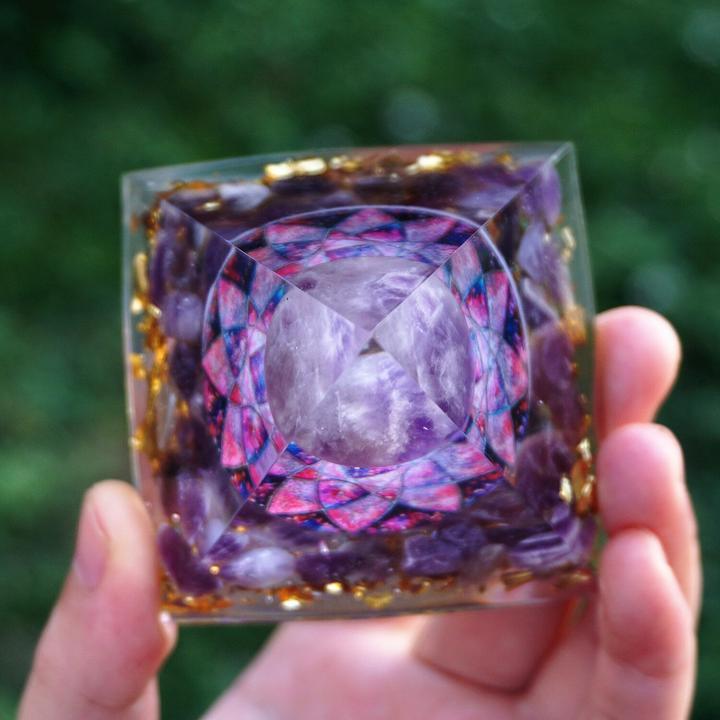 Natural Amethyst Orgonite Pyramid