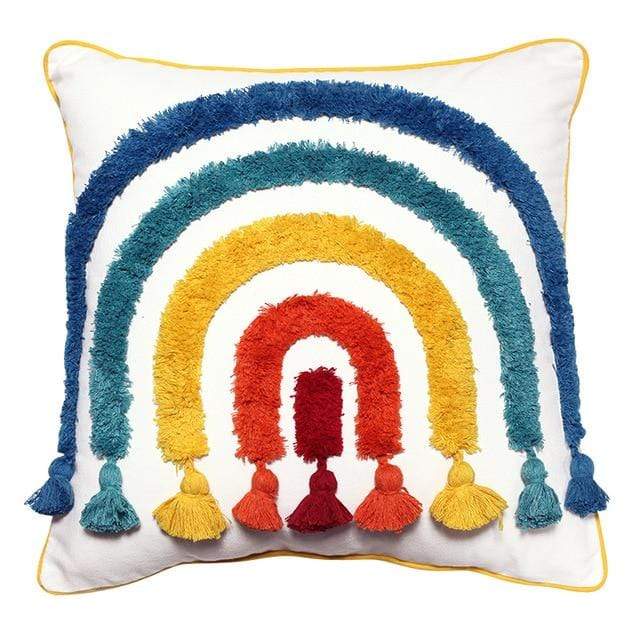 Rainbow Embroidered Cushion Cover