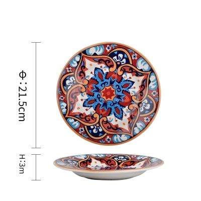Boho Floral Ceramic Plates