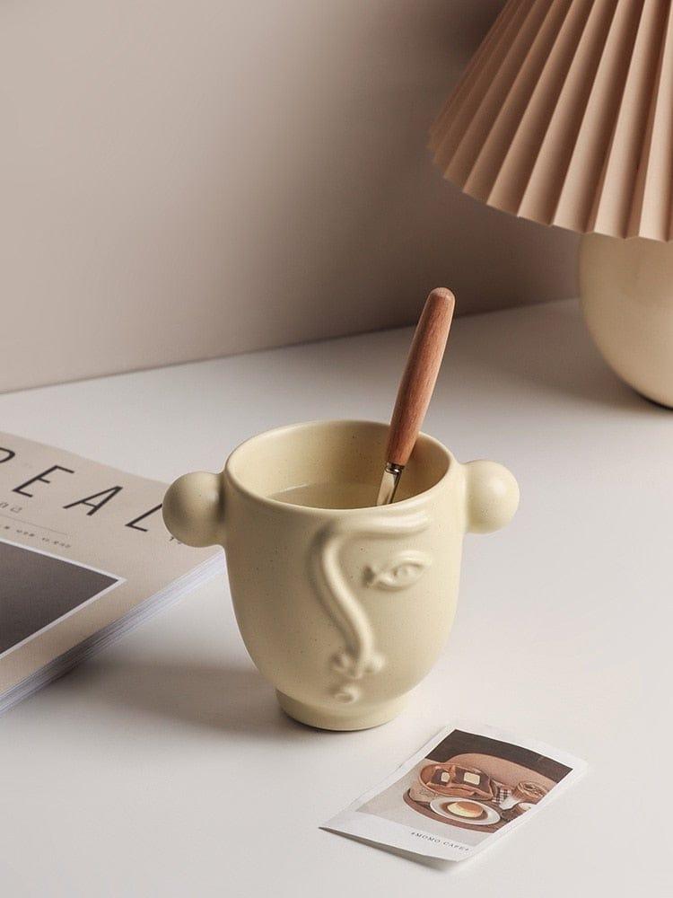 Abstract Face Ceramic Mugs (3 Colors)