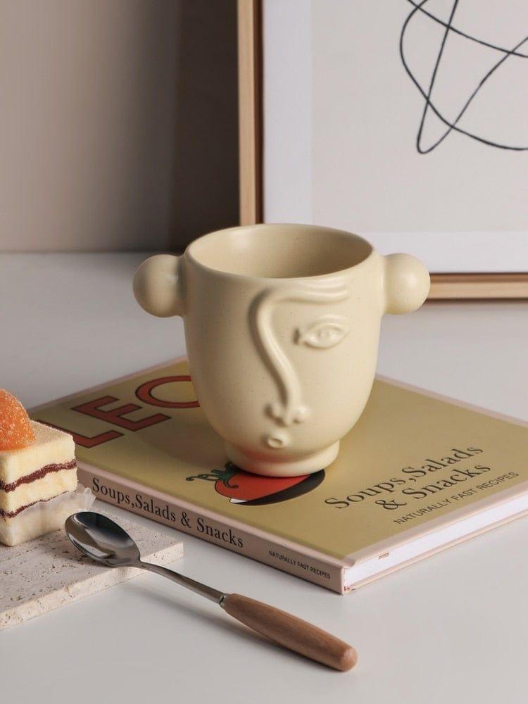 Abstract Face Ceramic Mugs (3 Colors)
