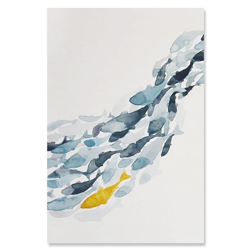 Fish Parade Art Canvas Posters