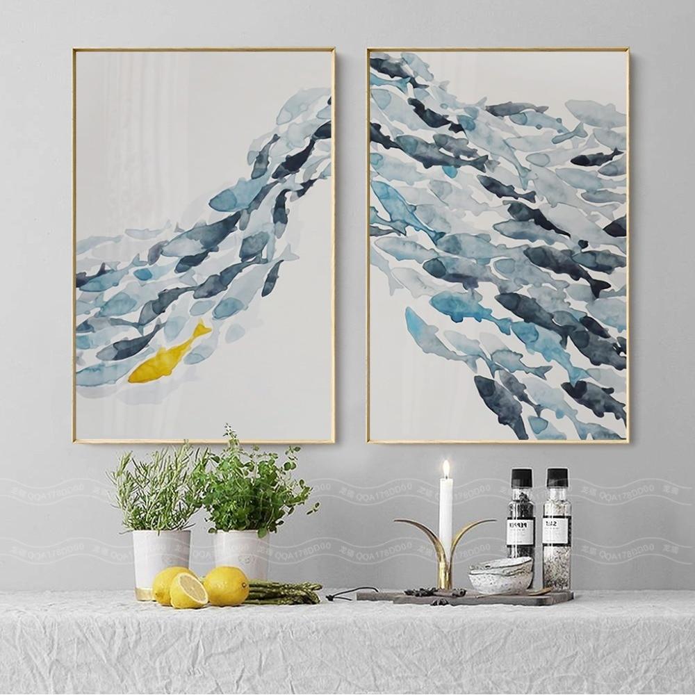 Fish Parade Art Canvas Posters