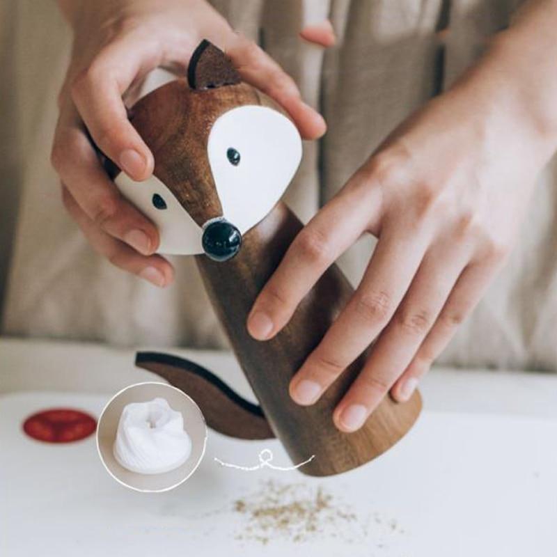 Cute Fox Wooden Spice Grinder