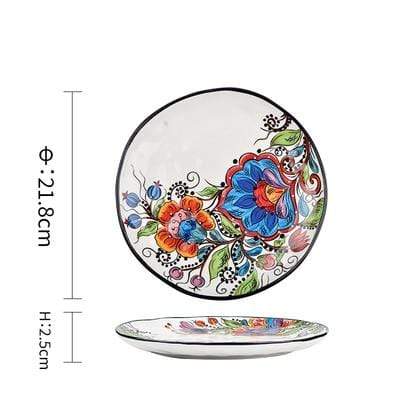 Boho Floral Ceramic Plates