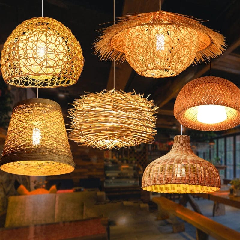 Bamboo Woven Pendant Light Shades