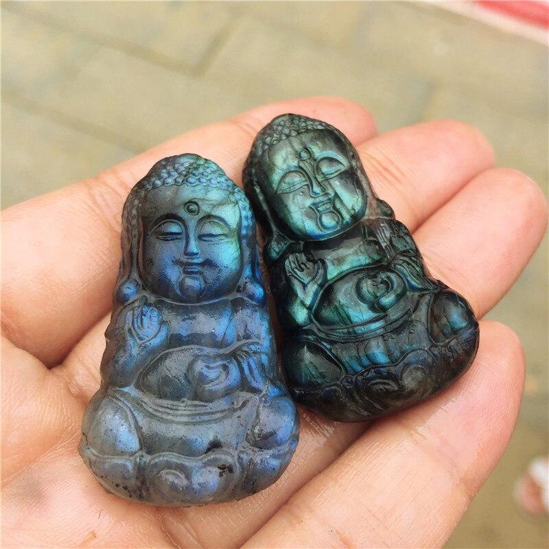 Labradorite Buddha Carving