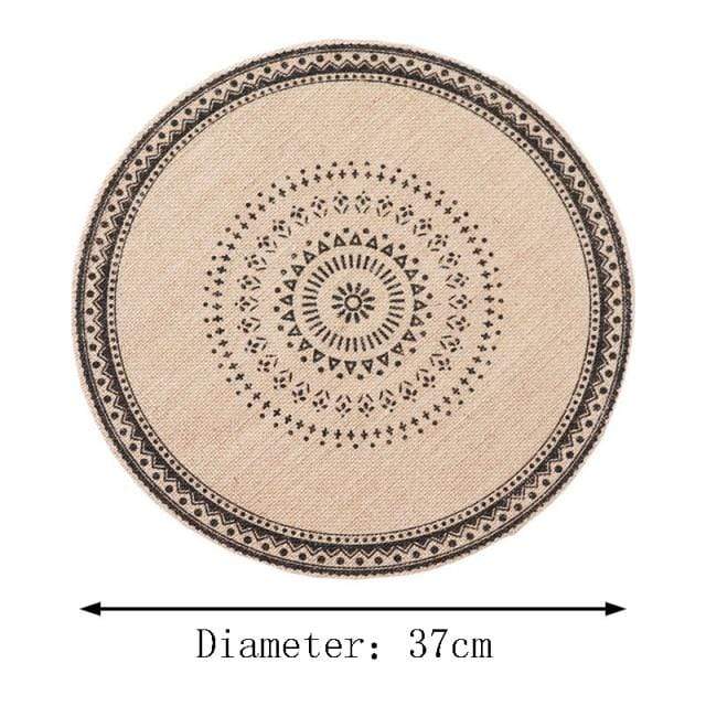 Mandala Embroidery Round Mat