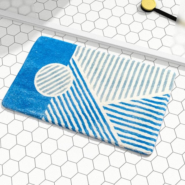 Geometric Striped Bath Mat