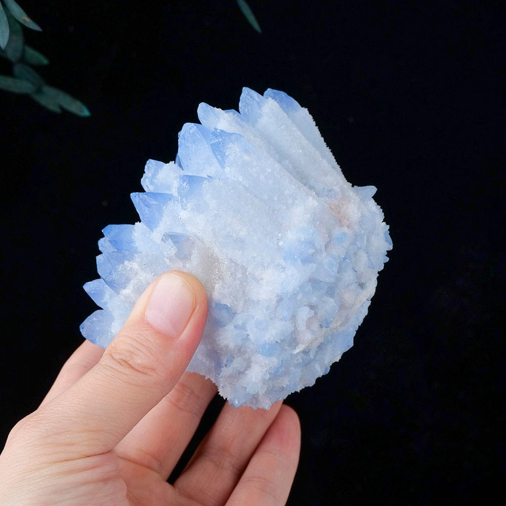 Blue Phantom Quartz Crystal Cluster