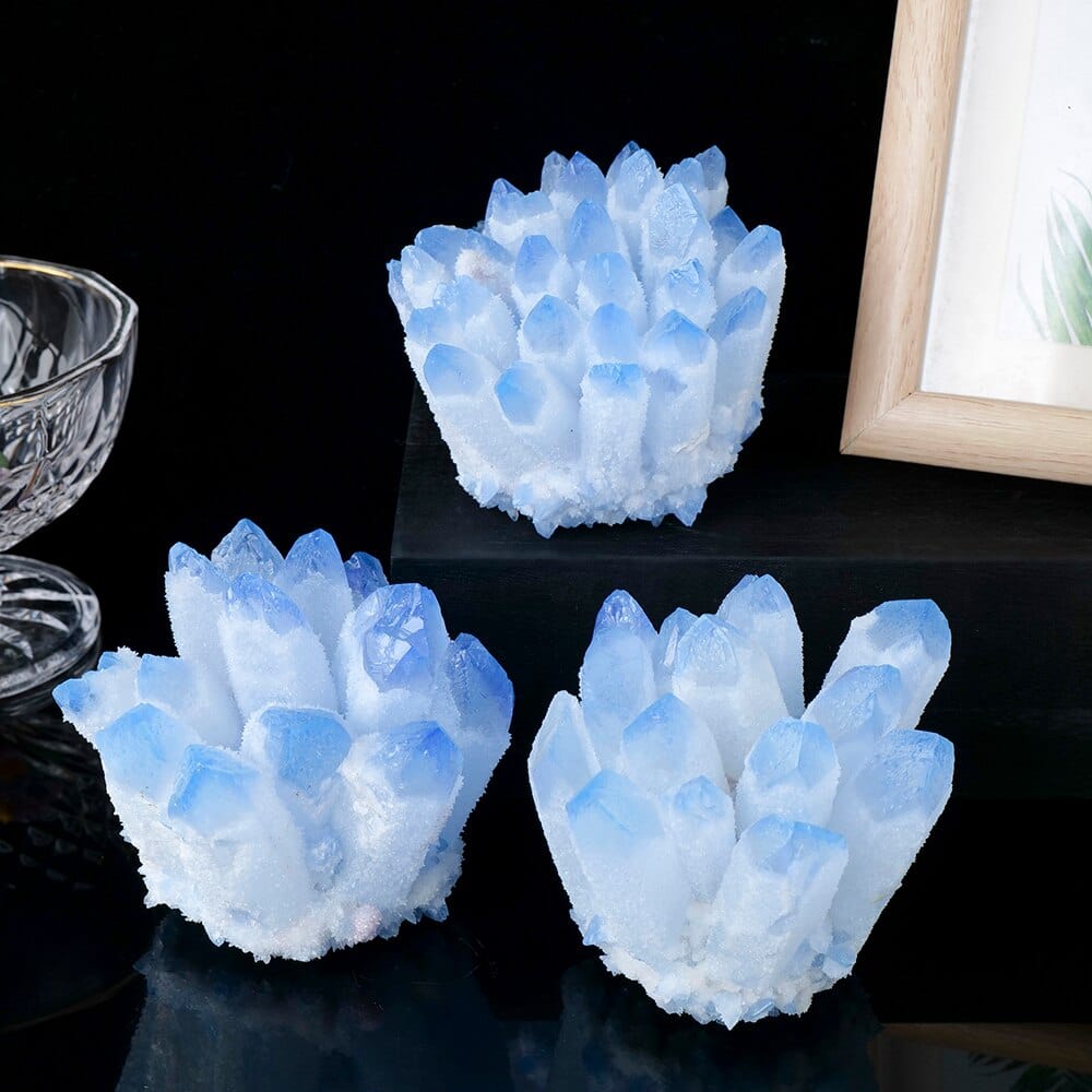 Blue Phantom Quartz Crystal Cluster