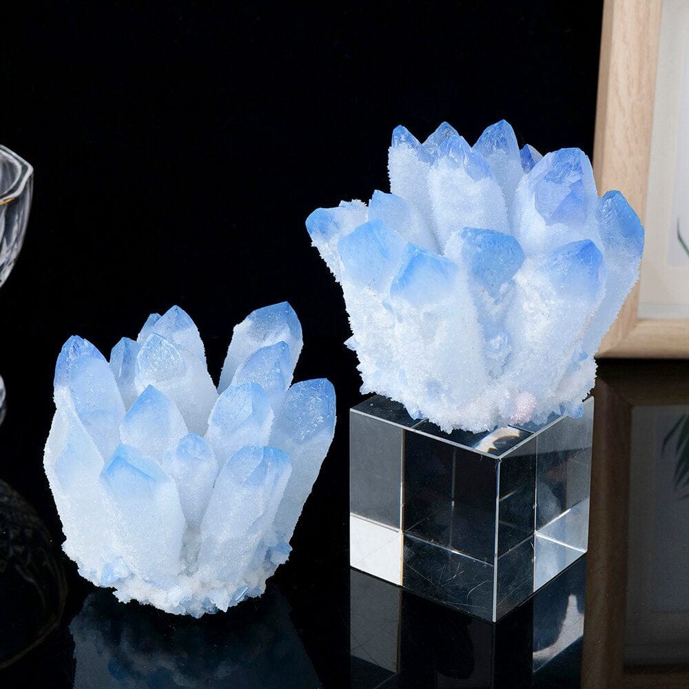 Blue Phantom Quartz Crystal Cluster