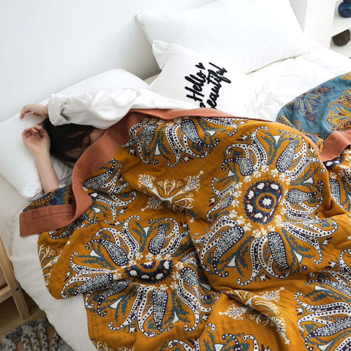 Bohemian Paisley Flower Bedspread