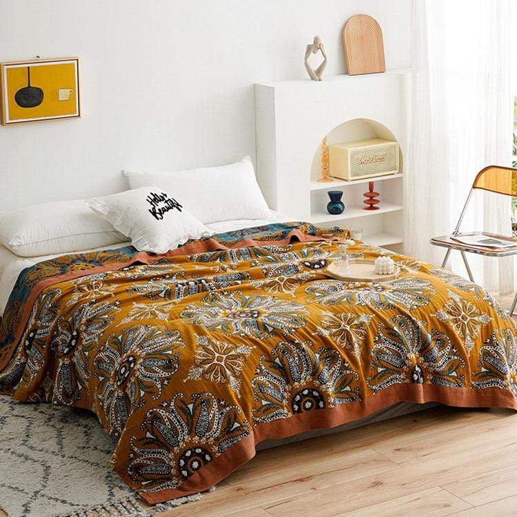 Bohemian Paisley Flower Bedspread