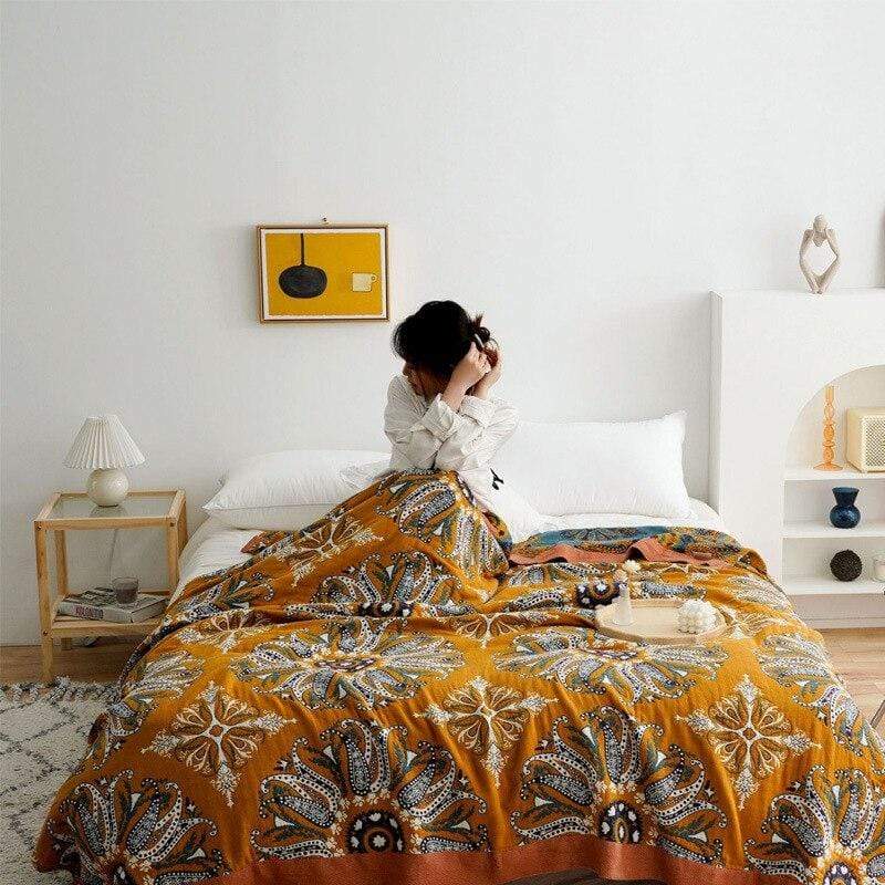 Bohemian Paisley Flower Bedspread