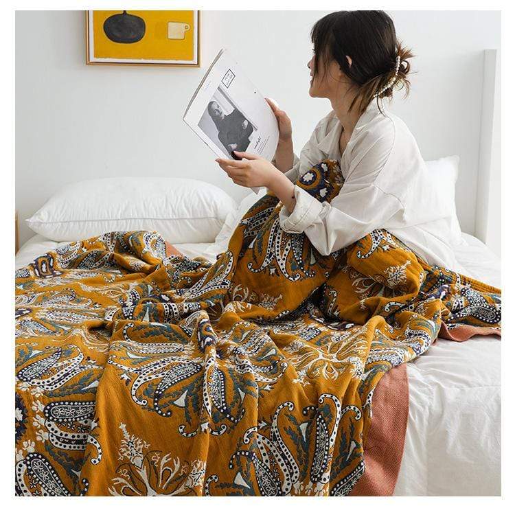 Bohemian Paisley Flower Bedspread