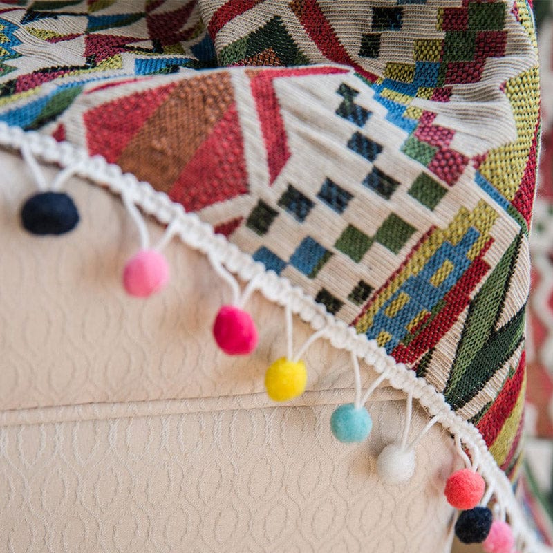 Boho Geometric Tasseled Curtains