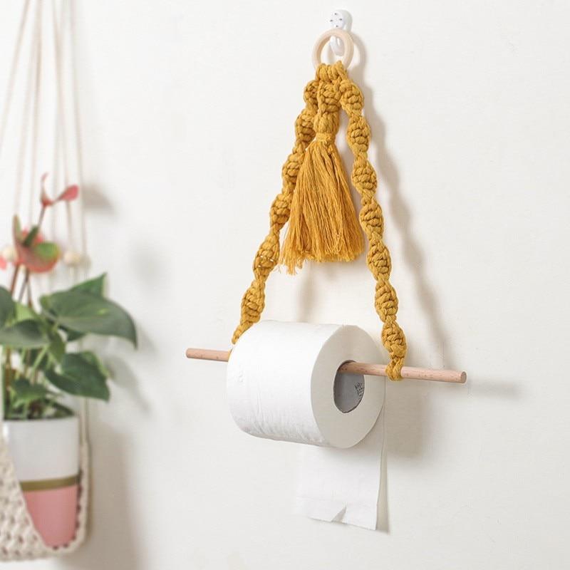Boho Macrame Wall Hanging Toilet Paper Holder