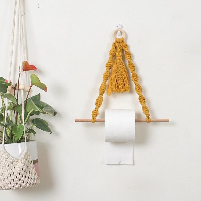 Boho Macrame Wall Hanging Toilet Paper Holder