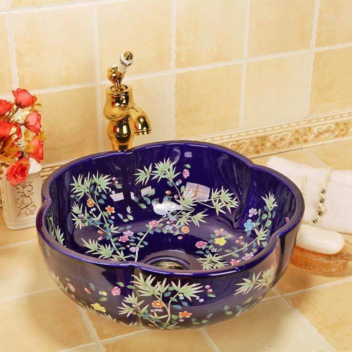 Botanical Floral Handmade Basin Sink