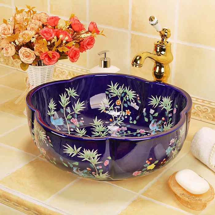 Botanical Floral Handmade Basin Sink