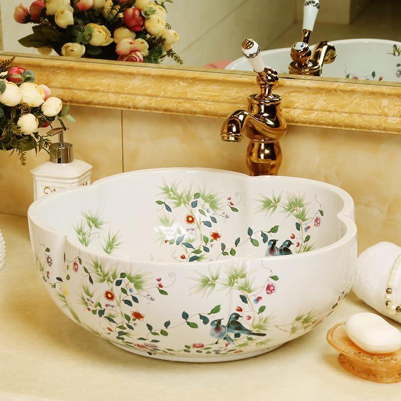 Botanical Floral Handmade Basin Sink
