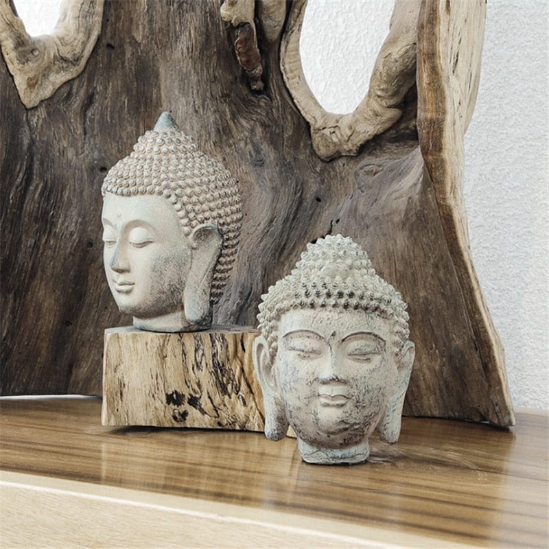 Buddha Head Statue Figurine