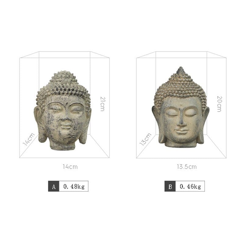 Buddha Head Statue Figurine