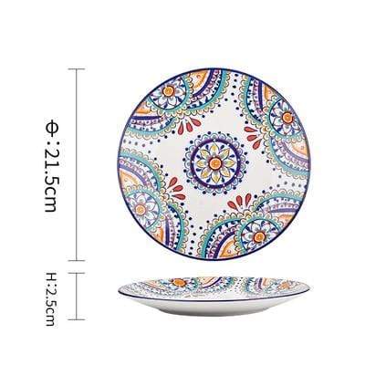 Boho Floral Ceramic Plates