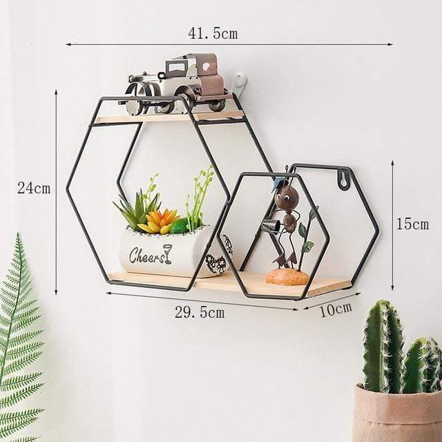 Geometric Hanging Wall Shelves