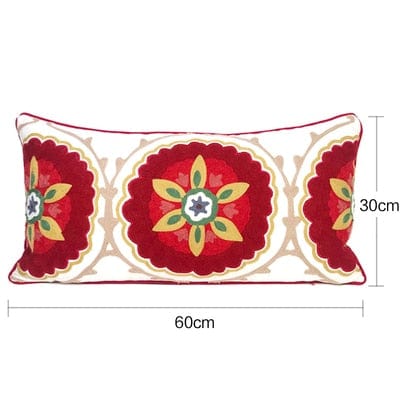 Geometric Design Embroidery Pillow Cover